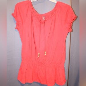 Croft & Borrow Women’s Boho Style Top, XL, Red, Beaded ties